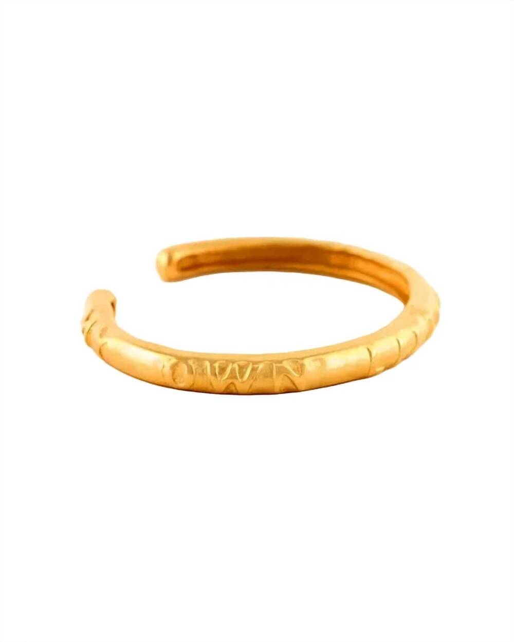 NEW SYLVIA BENSON women's molw script cuff bracelet in gold